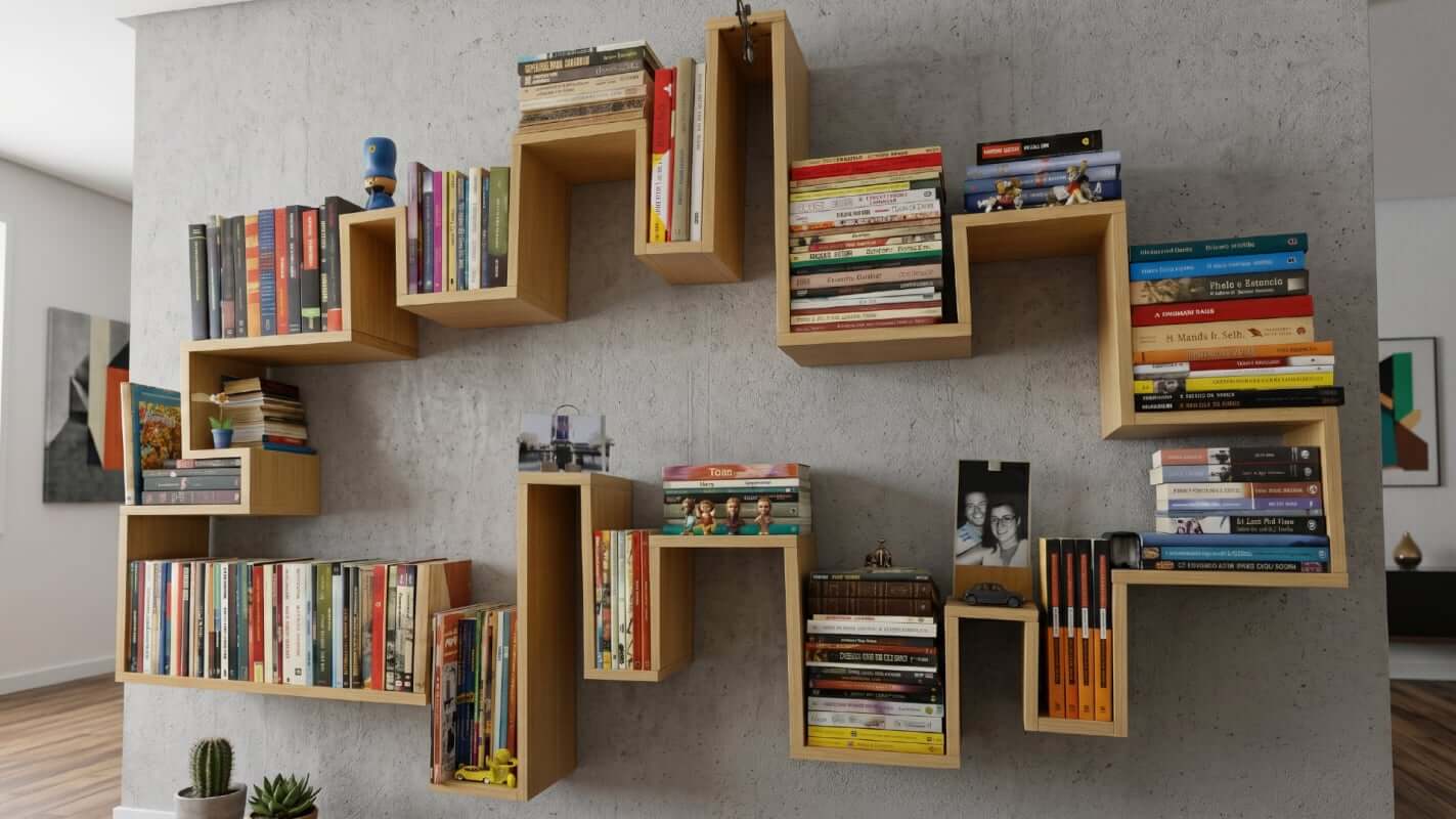 Estante modular em L