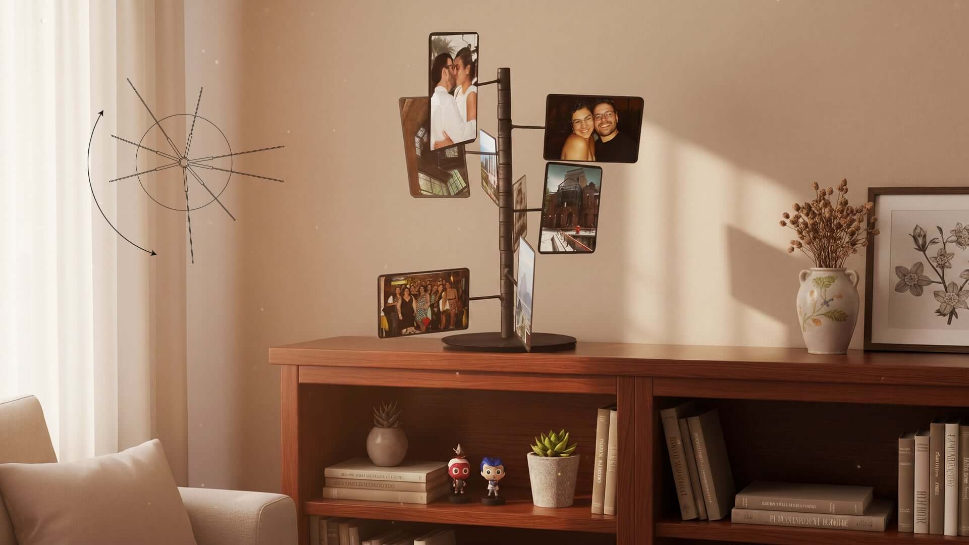 Porta-retrato giratório